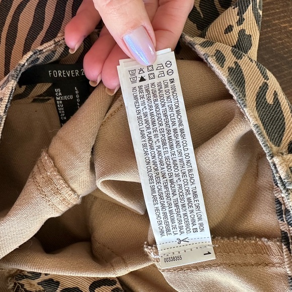 Denim Animal Print Mini Skirt Forever 21 Size Large - Picture 4 of 9